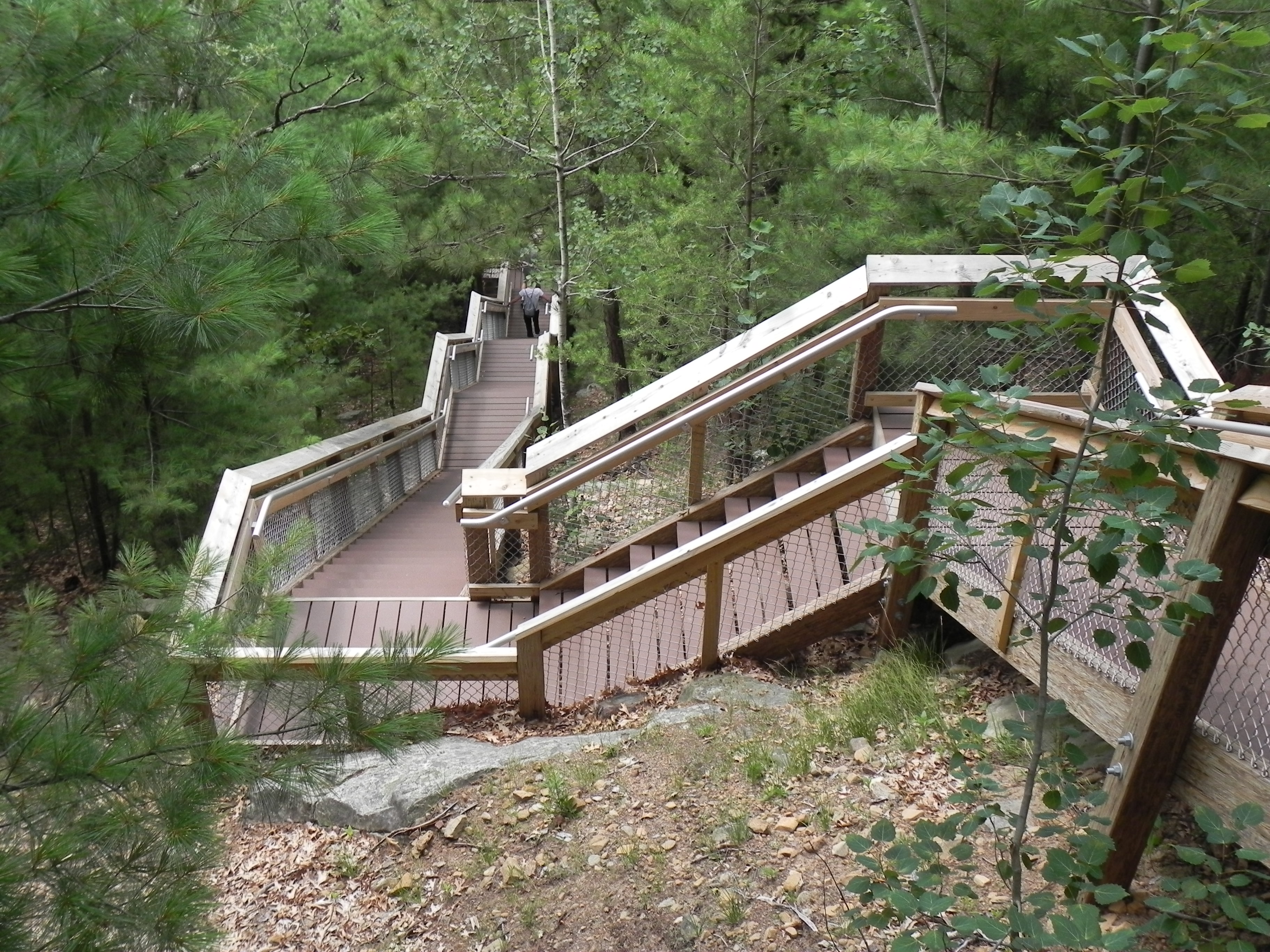 stairway to top of Roche-a-Cri Mound